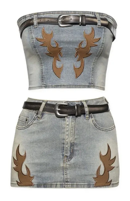 Western Denim 2-Piece Set